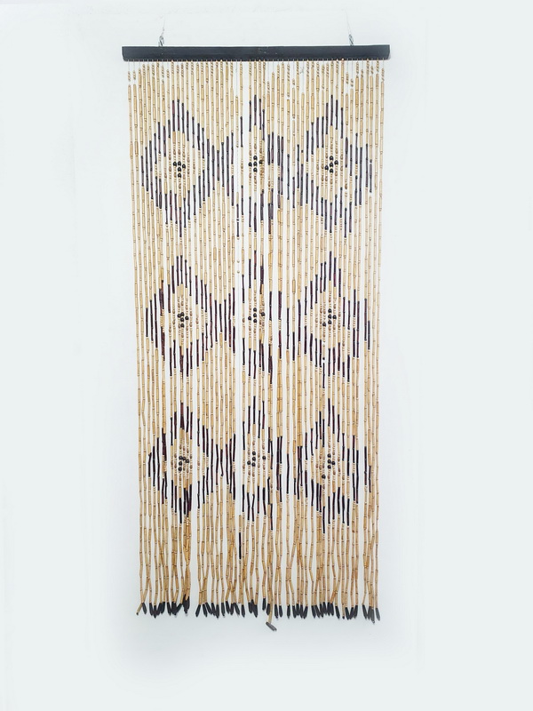 cortina cuentas dibujo madera 200x90 1u